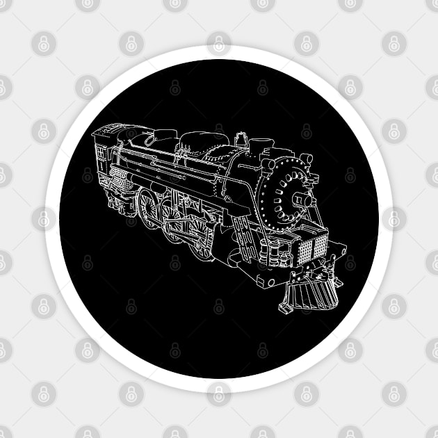 Steam Locomotive Railroad Train Lines Magnet by HappyGiftArt